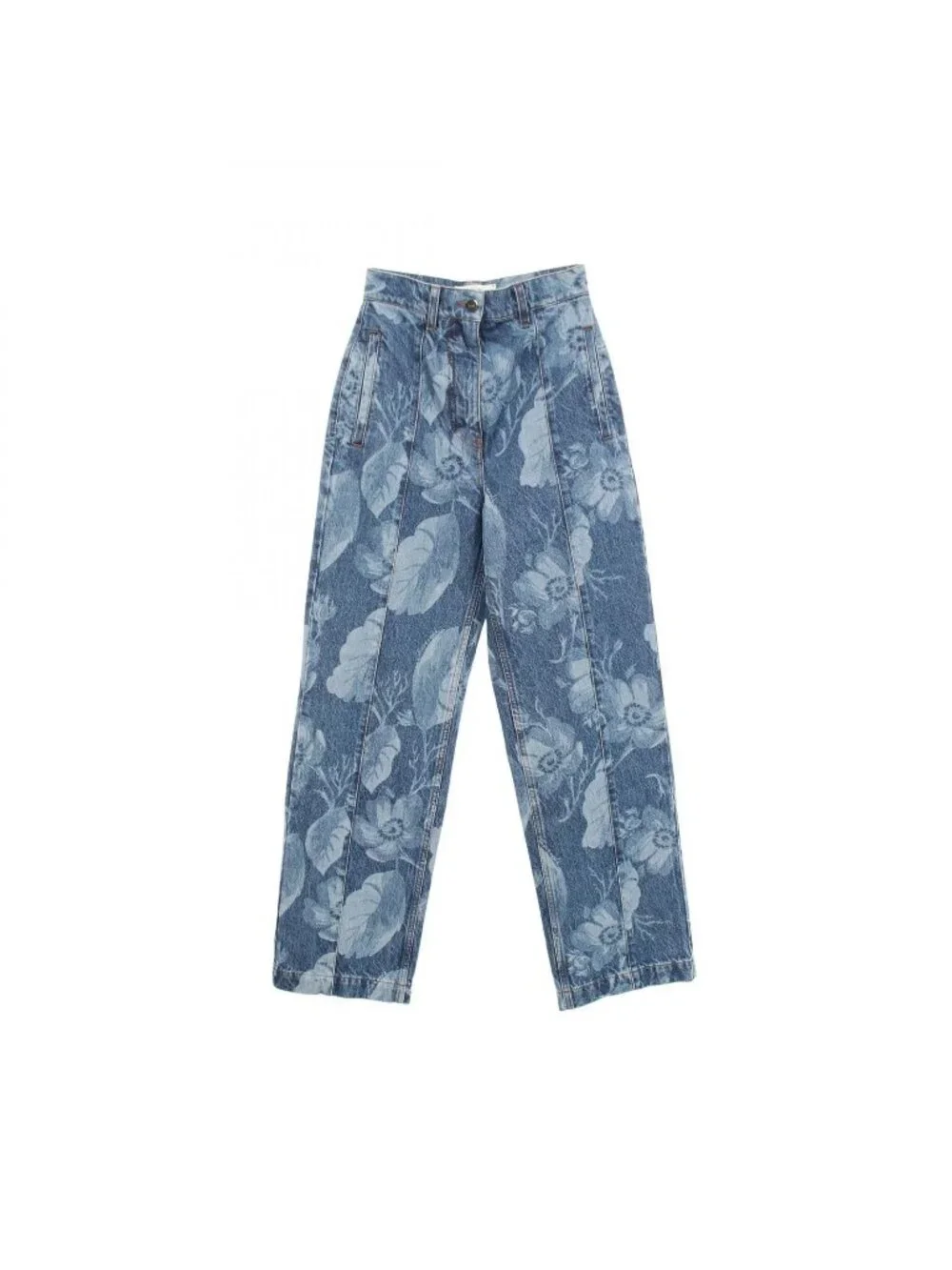 Fendi Denim Pants Floral Pattern Cotton
